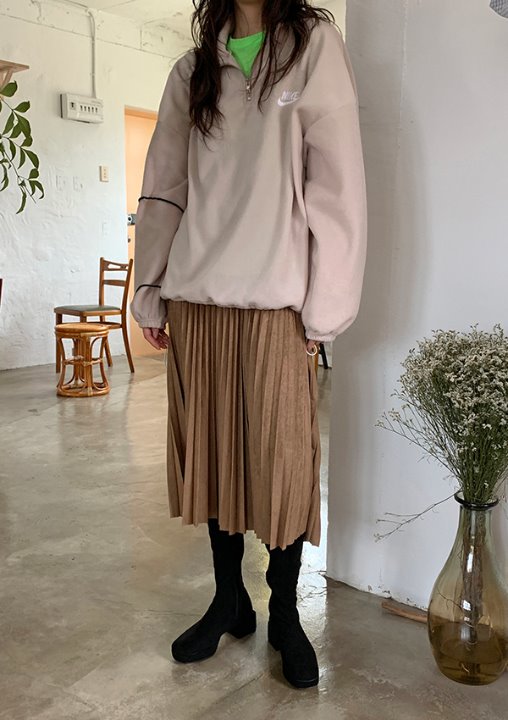 pleat skirt (beige,brown,black)