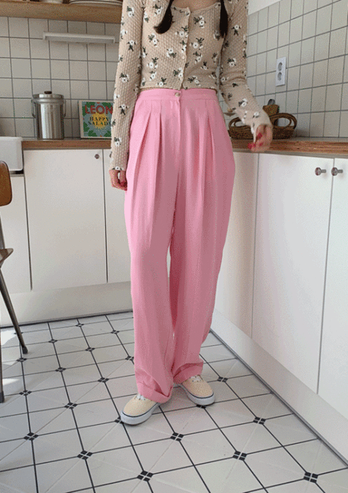 hip wide slacks (pink,blue)