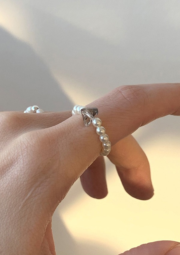 crystal pearl ring (2color)