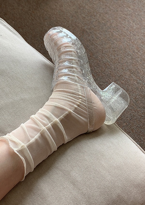 glass sandals (2color)