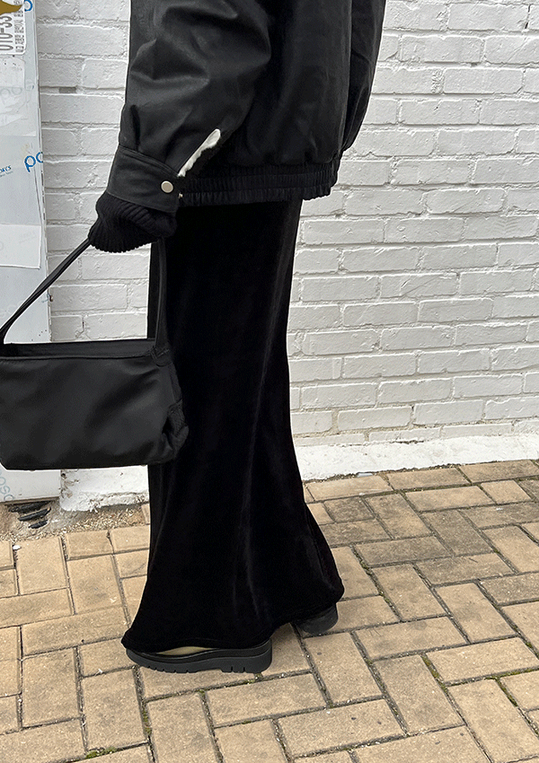 velvet maxi skirt (2color)