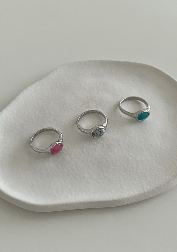 color stone ring (3color)