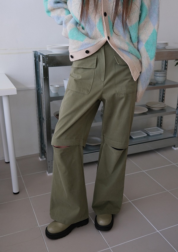 zipper peach pants (3color)