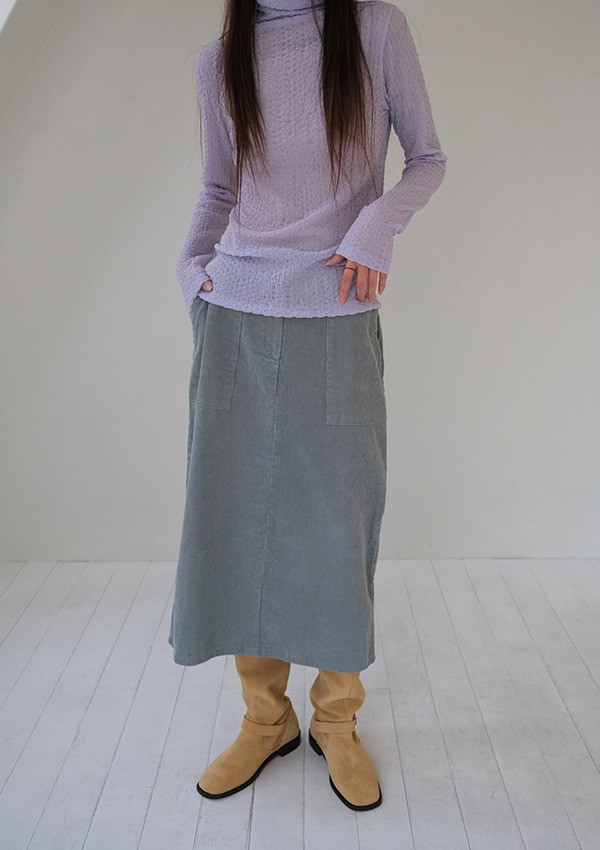 cream corduroy skirt (3color)