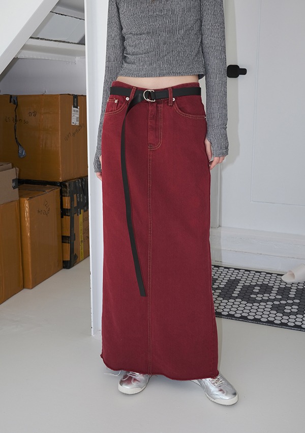 red maxi skirt (red)