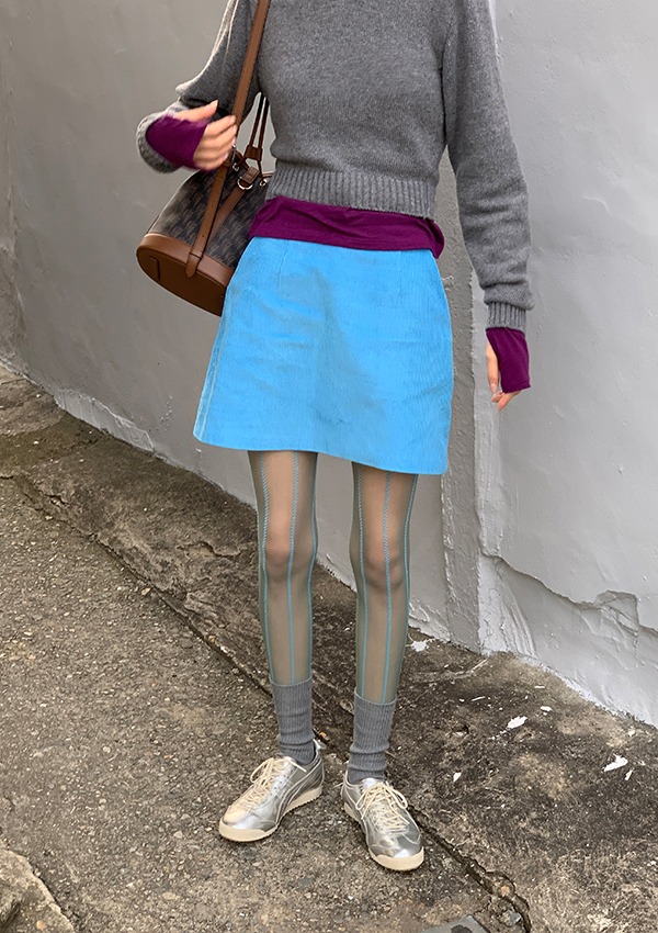 semi corduroy mini skirt (4color)