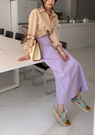 no.62 long skirt (beige,violet,navy)