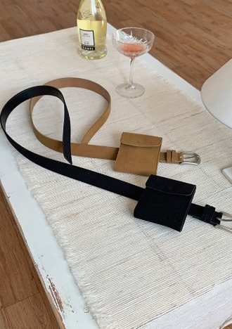 mini bag belt (beige,black)