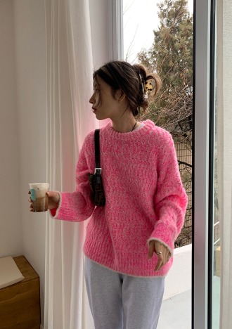 an alpaca knit (pink,mint)