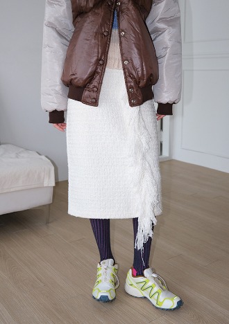 tweed pearl skirt (2color)