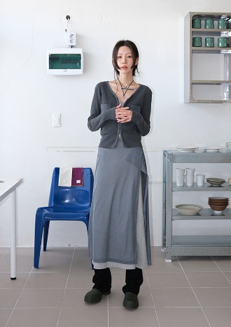 mesh wrap skirt (2color)