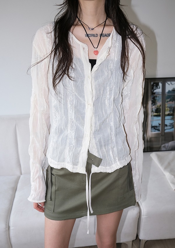 lace round blouse (2color)