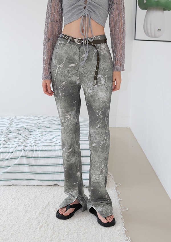 fade slit pants (2color)
