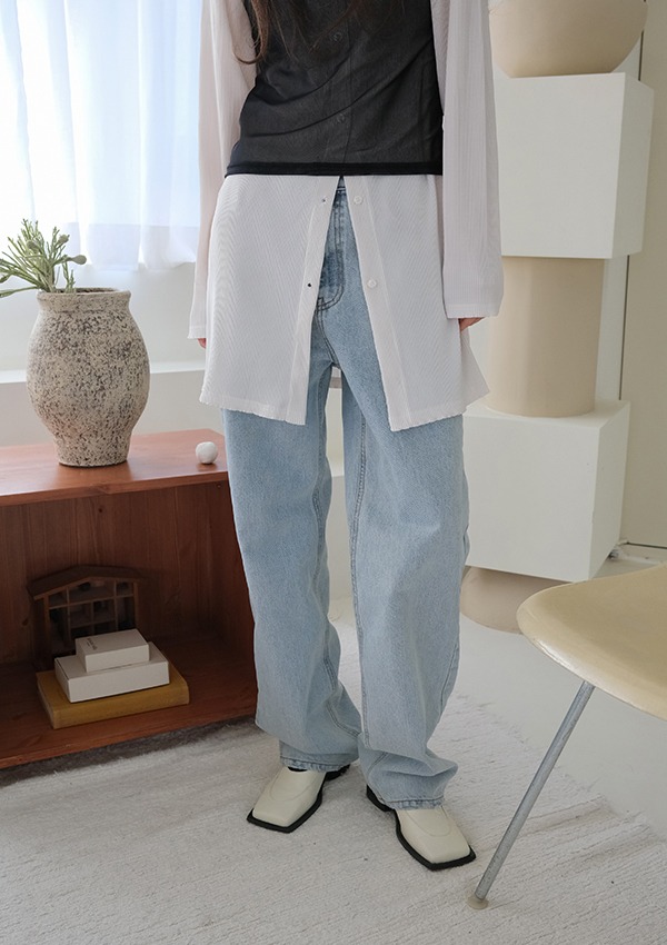 normal wide jeans (2color)