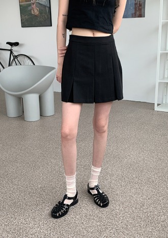 mini preppy skirt (khaki,black)